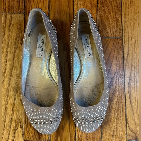 Jimmy Choo Suede Studded Ballet flats, size 37.5 - Picture 2 of 12